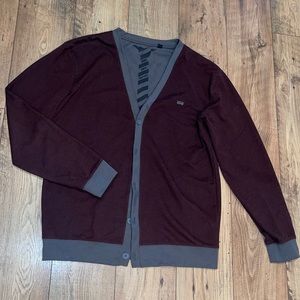 Maroon and Gray Vans Cardigan